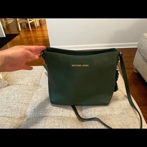 Hunter Green Michael Kors Crossbody with Gold Hardware